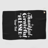 編集可能きらめく感謝祭引用文デザイン ゴルフタオル (横)