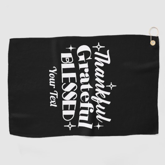 編集可能きらめく感謝祭引用文デザイン ゴルフタオル (横)