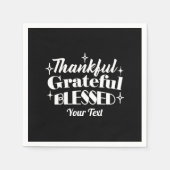 編集可能きらめく感謝祭引用文デザイン スタンダードカクテルナプキン (正面)