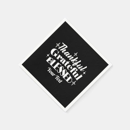 編集可能きらめく感謝祭引用文デザイン スタンダードカクテルナプキン (角)