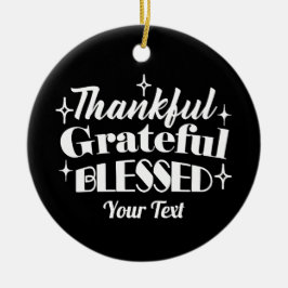 編集可能きらめく感謝祭引用文デザイン セラミックオーナメント