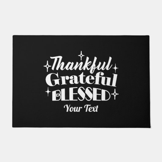 編集可能きらめく感謝祭引用文デザイン ドアマット (正面)