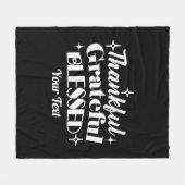 編集可能きらめく感謝祭引用文デザイン フリースブランケット (正面(横))