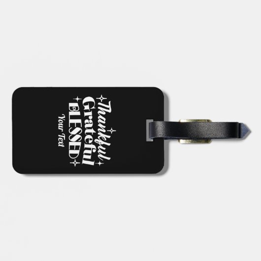 編集可能きらめく感謝祭引用文デザイン ラゲッジタグ (裏面横)