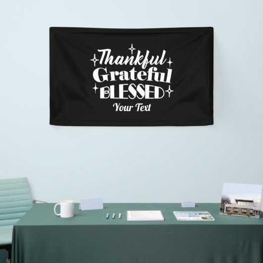 編集可能きらめく感謝祭引用文デザイン 横断幕 (トレードショー)