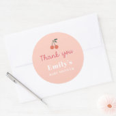 編集可能さくらんぼパーティーに対するステッカーに感謝 ラウンドシール (封筒)