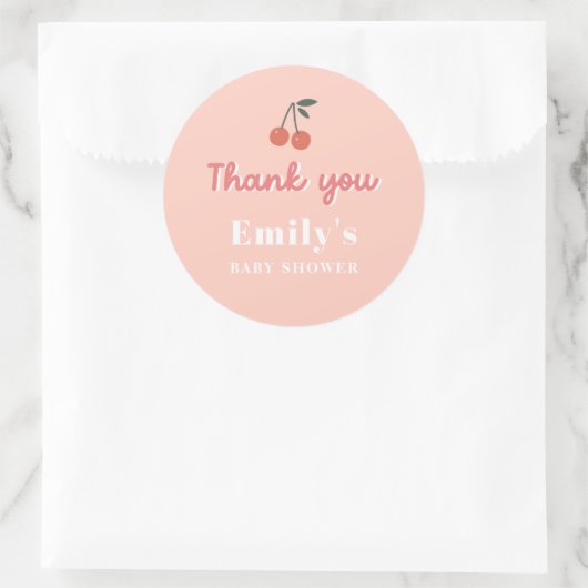 編集可能さくらんぼパーティーに対するステッカーに感謝 ラウンドシール (バッグ)