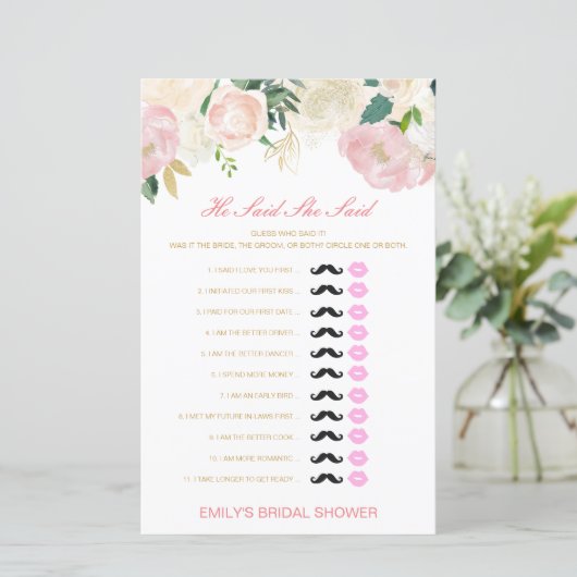 編集可能と彼は彼女が言ったウェディングシャワーゲーム (スタンド正面)