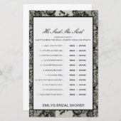 編集可能と彼は彼女が言ったウェディングシャワーゲーム (正面/裏面)