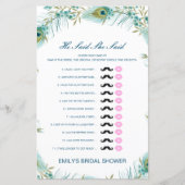 編集可能と彼は彼女が言ったウェディングシャワーゲーム (正面)