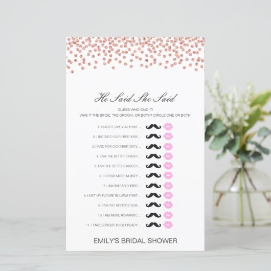 編集可能と彼は彼女が言ったウェディングシャワーゲーム (スタンド正面)