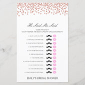 編集可能と彼は彼女が言ったウェディングシャワーゲーム (正面)