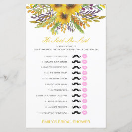 編集可能と彼は彼女が言ったウェディングシャワーゲーム