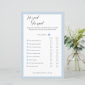 編集可能と彼は彼女はウェディングシャワーゲームを言った、 (スタンド正面)