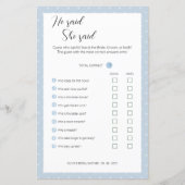 編集可能と彼は彼女はウェディングシャワーゲームを言った、 (正面)