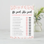 編集可能と彼は、彼女はブライダルシャワーゲームカードと言った 招待状 (スタンド正面)