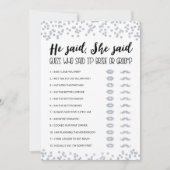 編集可能と彼は、彼女はブライダルシャワーゲームカードと言った 招待状 (正面)