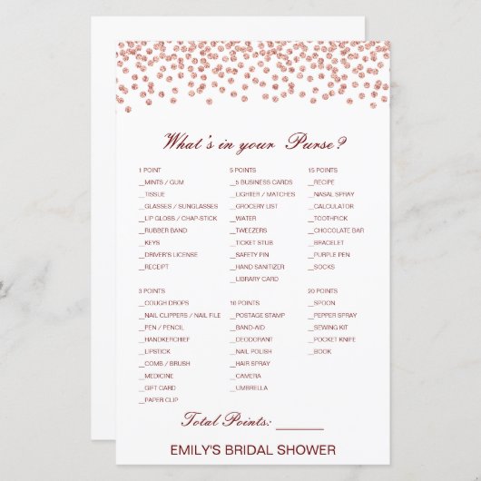 編集可能なあなたの財布のブライダルシャワーゲーム (正面/裏面)