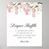 編集可能なおむつくじ引きベビーシャワーサイン印刷 ポスター (正面)