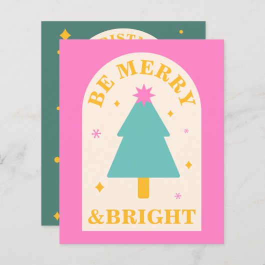 編集可能なおもしろいの明るい色クリスマスドリンクのメニュー (正面/裏面)