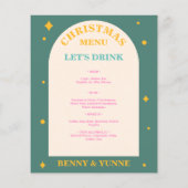 編集可能なおもしろいの明るい色クリスマスドリンクのメニュー (裏面)