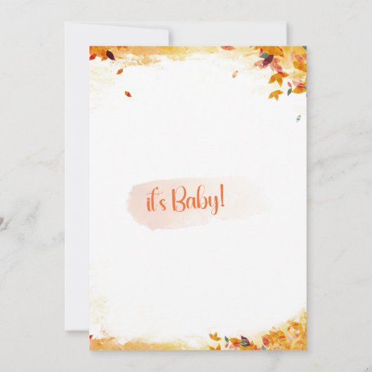 編集可能なかぼちゃ赤ちゃんシャワー招待状、 招待状 (裏面)