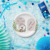 編集可能なかわいいウッドランド赤ちゃんシャワープレート ペーパープレート (パーティー)