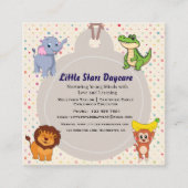 編集可能なかわいいサファリ動物子供部屋カードデザイン スクエア名刺 (正面)