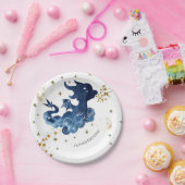 編集可能なかわいいドラゴン誕生日 ペーパープレート (パーティー)