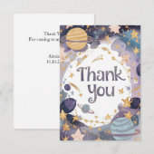 編集可能なかわいい星空 サンキューカード (正面/裏面)