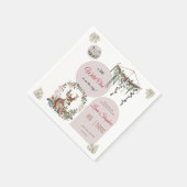 編集可能なかわいい鹿ウッドランドテーマベビーシャワー スタンダードカクテルナプキン (角)