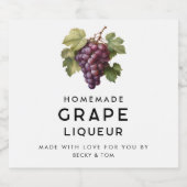 編集可能なぶどうのリキュール手作りレシピ リキュールボトルラベル (シングルラベル)