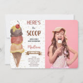 編集可能なアイスクリームの写真招待状 招待状 (正面)