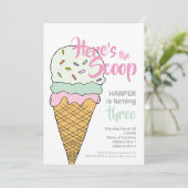 編集可能なアイスクリームソシアル... アイスクリームイベントのお祝い 招待状 (スタンド正面)