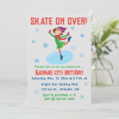 編集可能なアイススケートの誕生日パーティー 招待状 (スタンド正面)