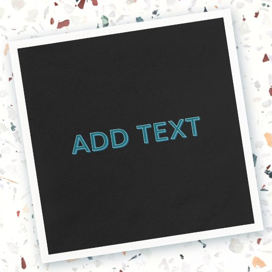 編集可能なアウトラインレタリング（ドロップシャドウ付き） スタンダードカクテルナプキン