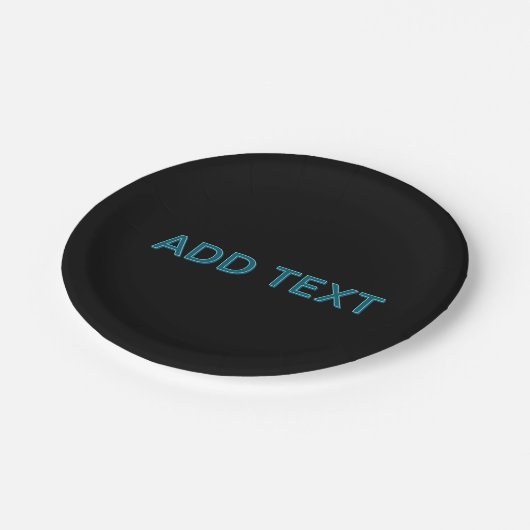 編集可能なアウトラインレタリング（ドロップシャドウ付き） ペーパープレート (アングル)