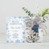 編集可能なアナと雪の女王 誕生日写真招待状 招待状 (スタンド正面)