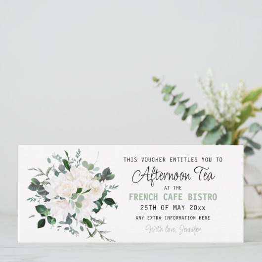 編集可能なアフタヌーンティー券 招待状 (スタンド正面)