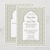 編集可能なアラビア風アーチの招待状 招待状 (正面/裏面)