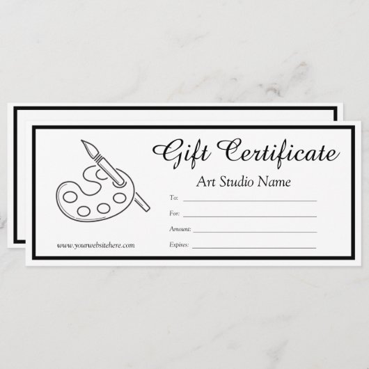 編集可能なアートギフト証明書テンプレート (正面/裏面)
