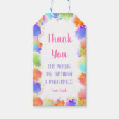 編集可能なアートパーティーの好意ラベルとカラスプラッシュ ギフトタグ (正面)