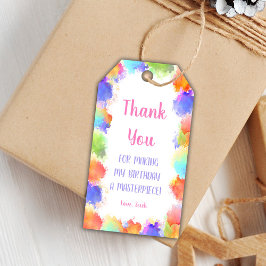 編集可能なアートパーティーの好意ラベルとカラスプラッシュ ギフトタグ