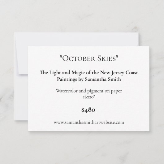 編集可能なアート展示ディスプレイカードアートラベル サンキューカード (正面)