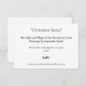 編集可能なアート展示ディスプレイカードアートラベル サンキューカード (正面/裏面)