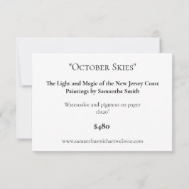 編集可能なアート展示ディスプレイカードアートラベル サンキューカード