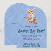 編集可能なイースターエッグハント うさぎ 招待状 (正面/裏面)