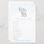 編集可能なウィッシュベビーカード、ベビーシャワー (正面/裏面)