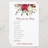 編集可能なウィッシュベビーカード、ベビーシャワー (正面/裏面)