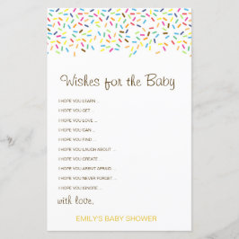 編集可能なウィッシュベビーカード、ベビーシャワー